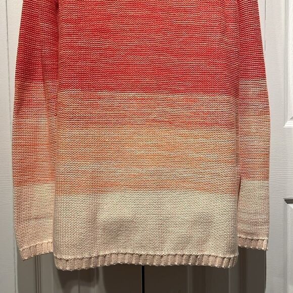 Natural Reflections Cotton Orange Toned Ombre‎ Long Sleeve  Sweater Size L - Picture 11 of 13